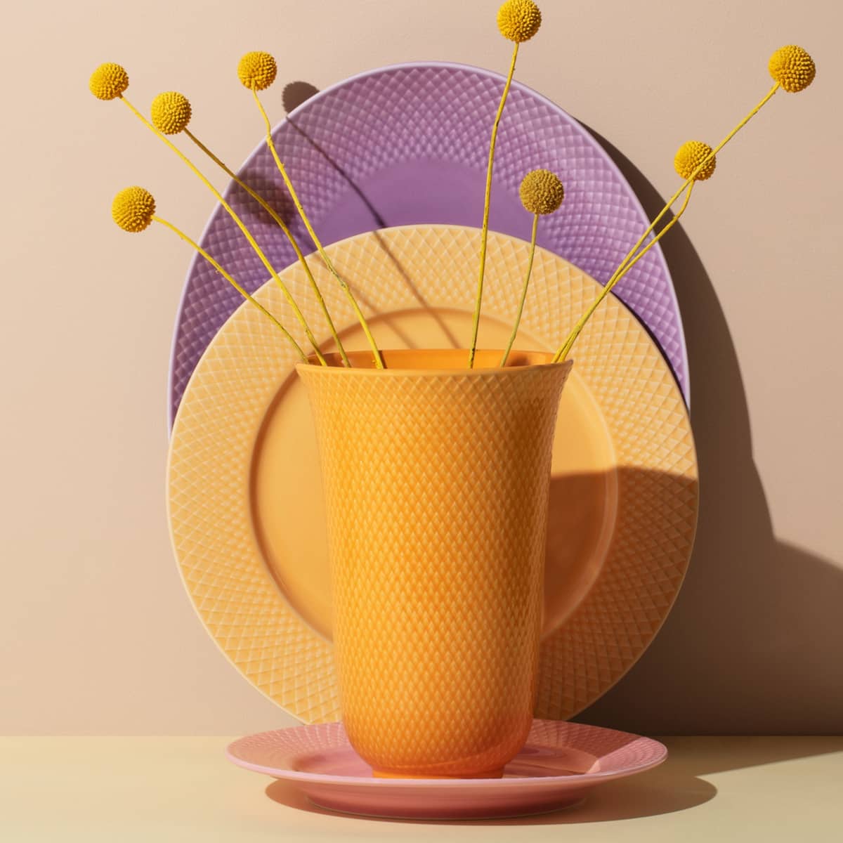 Rhombe Color vase, 20 cm, gul