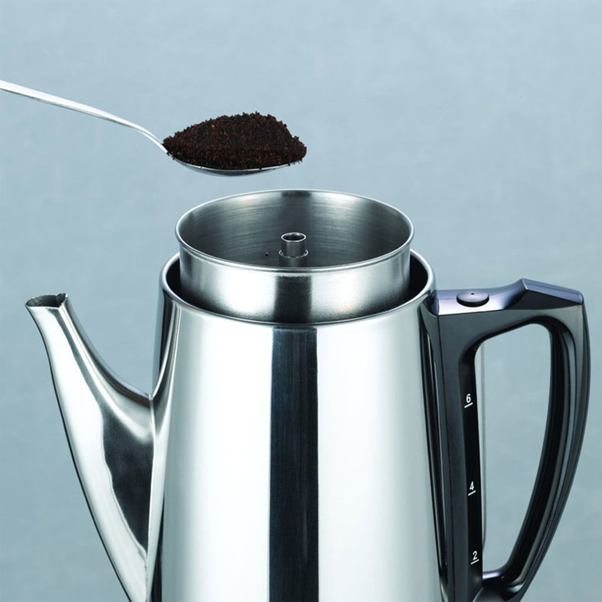 Original perkolator 12 koppar, rostfritt stål