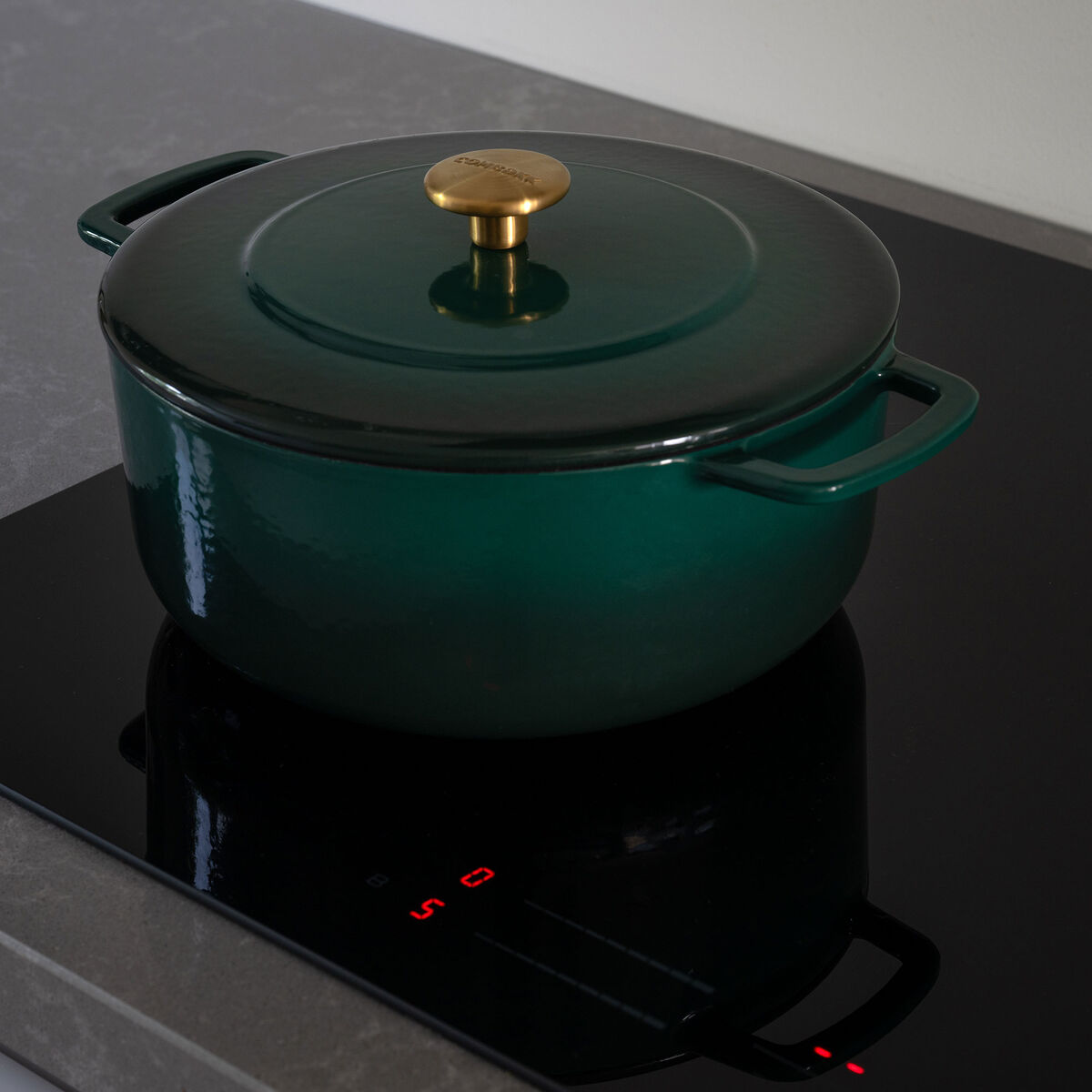 gjutjärnsgryta med lock 28 cm/5,3 liter, grön