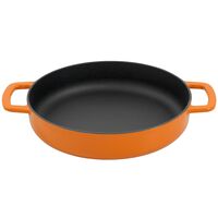 Gjutjärnsstekpanna med 2 handtag, Orange, 24 cm.