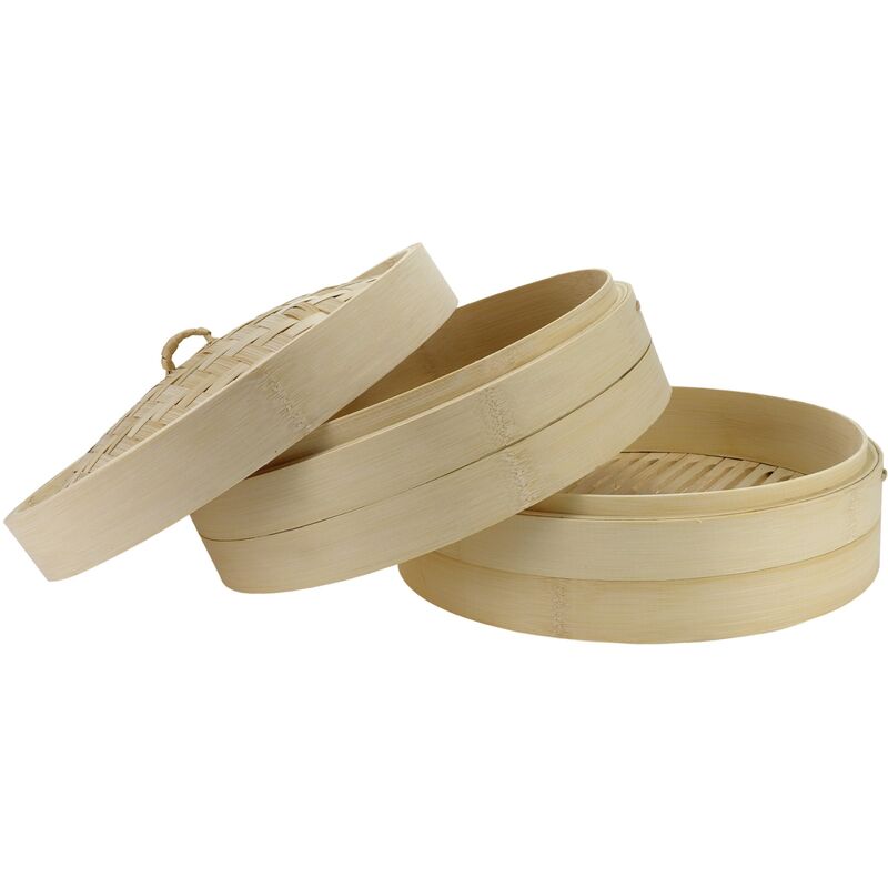 Höyrykeitin bambu 27 cm, 2-kerroksinen kannella