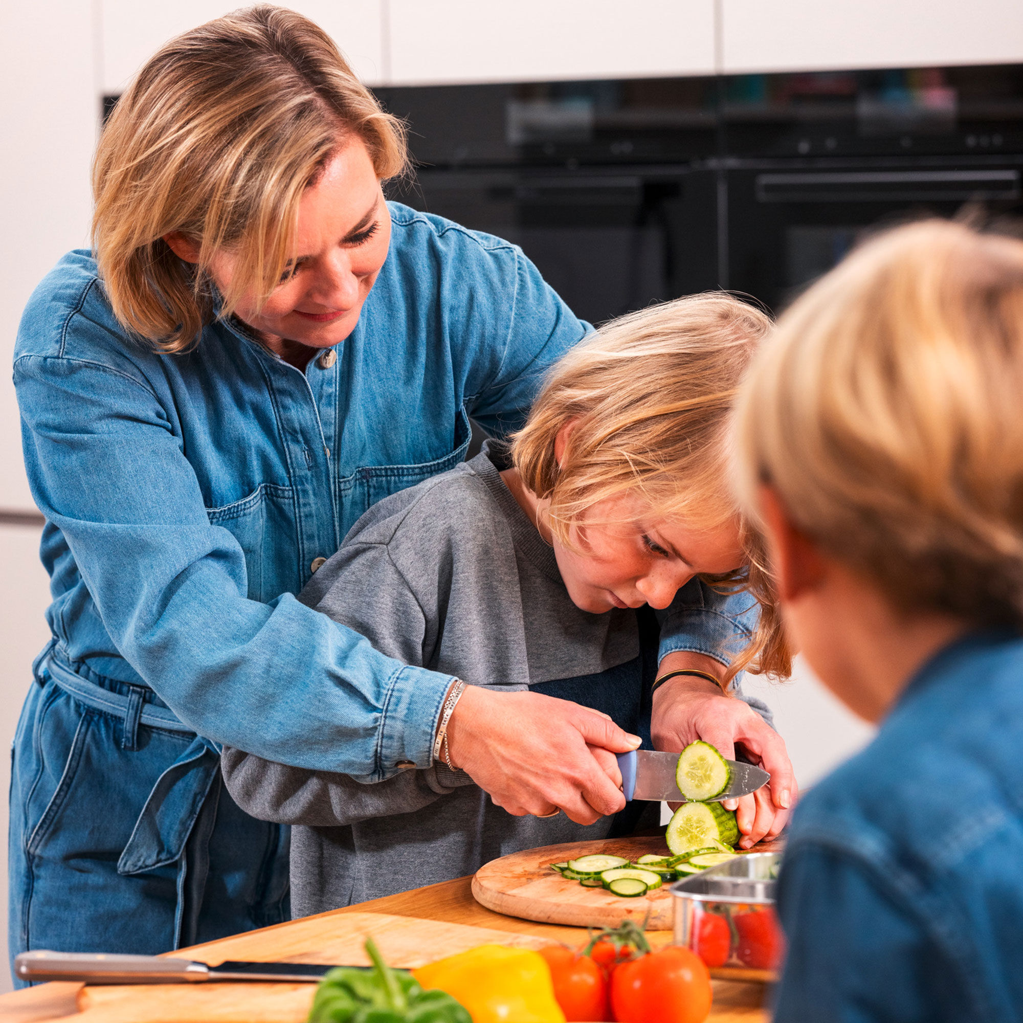 Junior kokkekniv 10 cm, blå