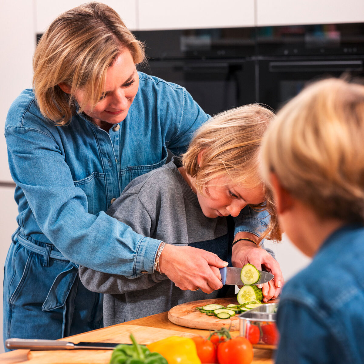 Junior kokkekniv 10 cm, blå