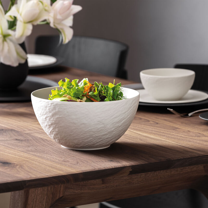Villeroy & Boch Manufacture Rock Blanc salatbolle 24 cm, hvit
