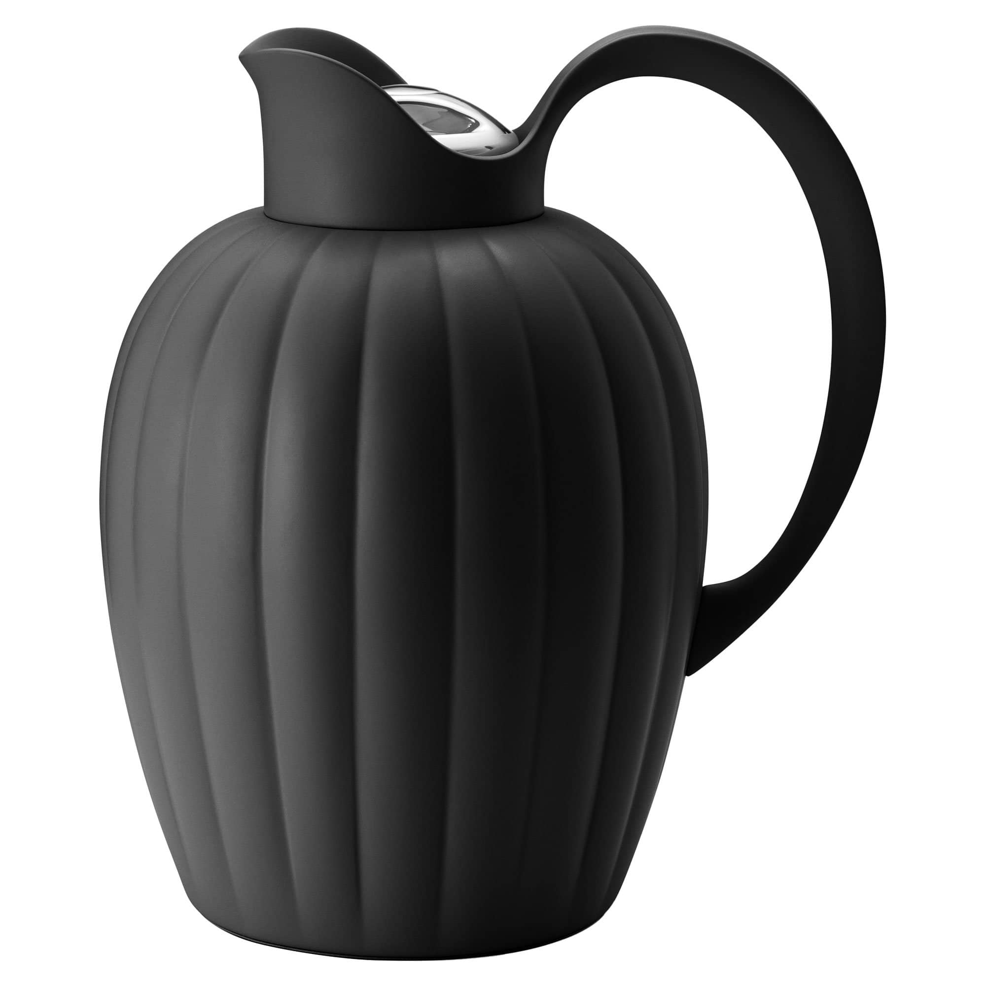 Produktfoto för Georg Jensen - Bernadotte Thermo Jug W. Push Stopper - Termos - 1L - Midnight Black - W0 x D19.9 x H25.6 cm