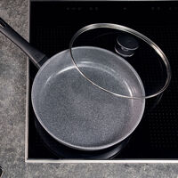 Terreno Plus sauterpande med glaslåg 28 cm, aluminium