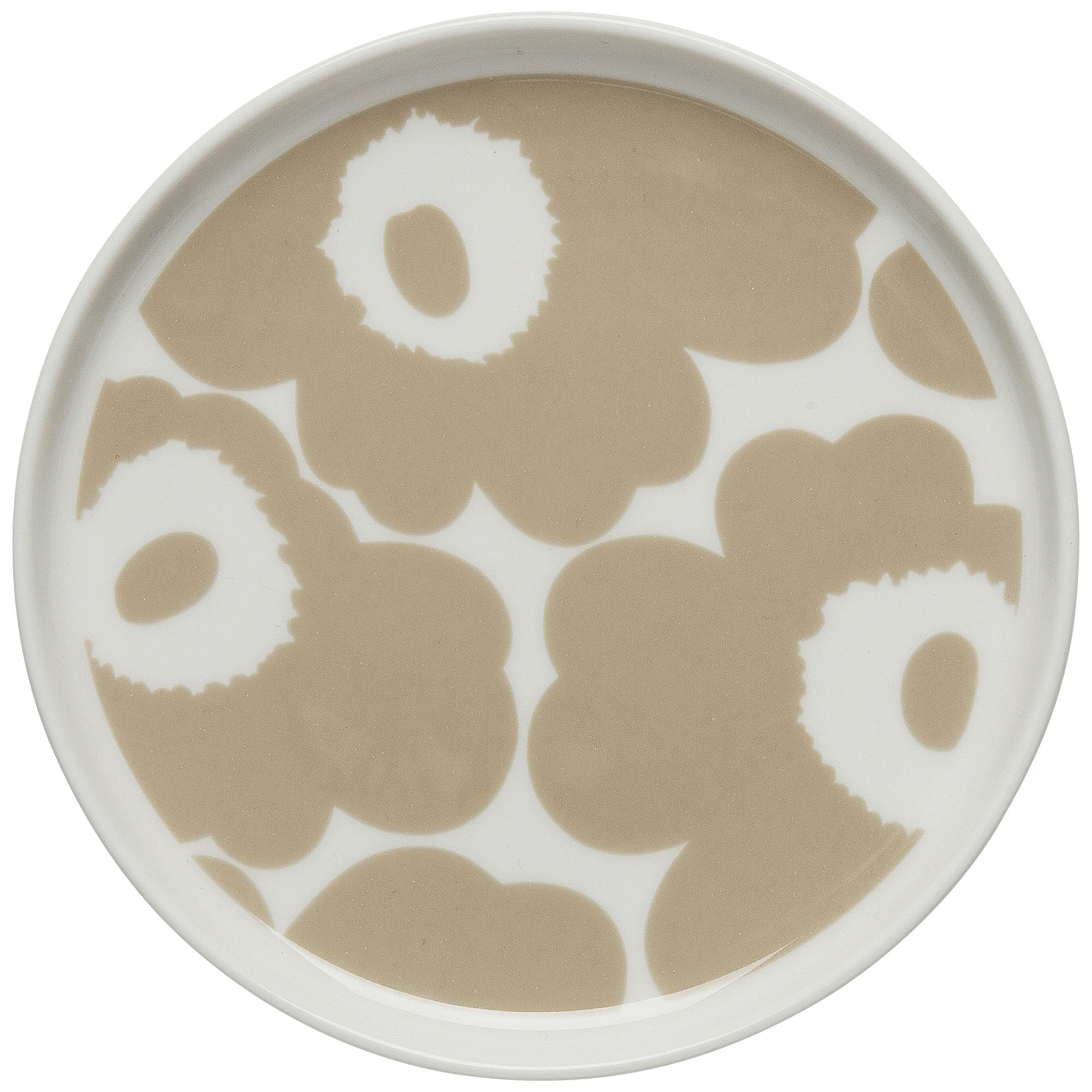 Unikko tallrik, 13,5 cm, vit/beige