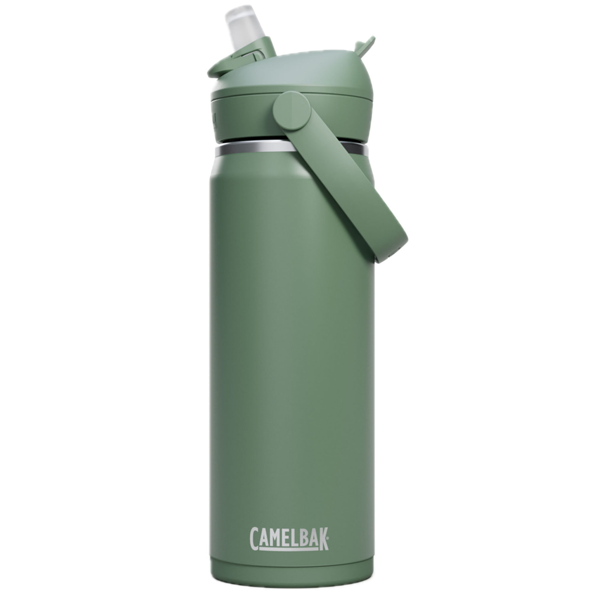 Thrive Flip Straw vattenflaska, 0,75 liter, moss
