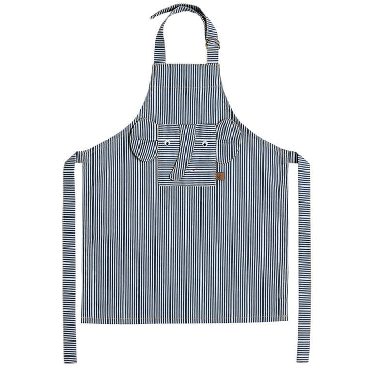 Produktfoto för OYOY MINI - Striped Denim Elephant Apron - Förkläde - Blue - L:56 x W:44 cm