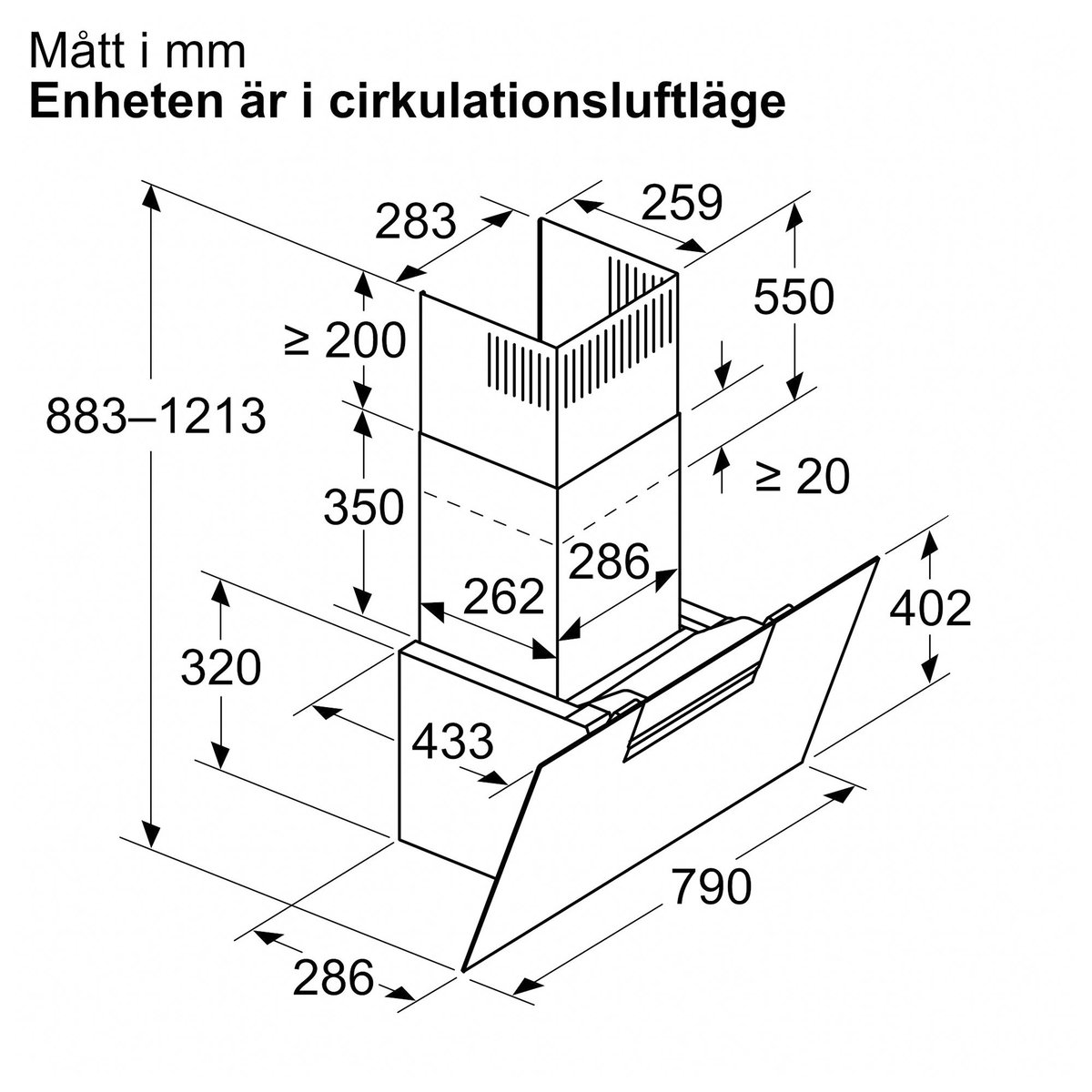 LC87KFN60 iQ300 seinälle asennettava liesituuletin