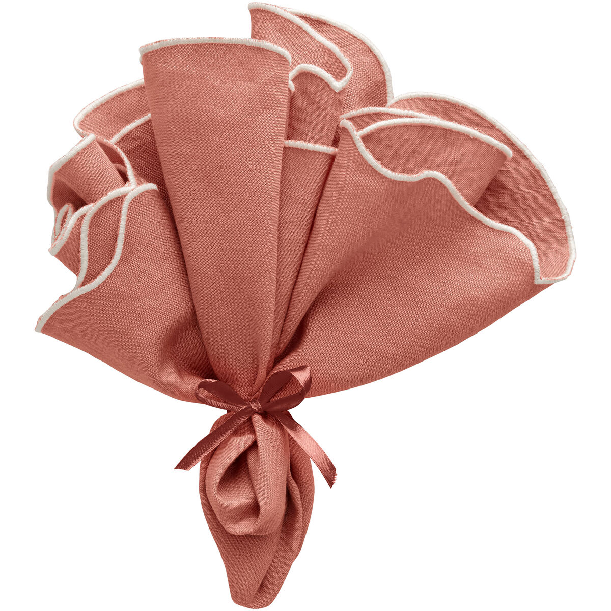 Gia pellavalautasliina 45 × 45 cm 2-pakkaus, vaaleanpunainen/valkoinen