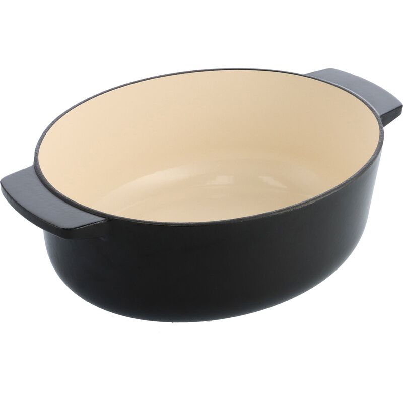 Valurautapata soikea 30 cm/5,6 litraa, onyx black