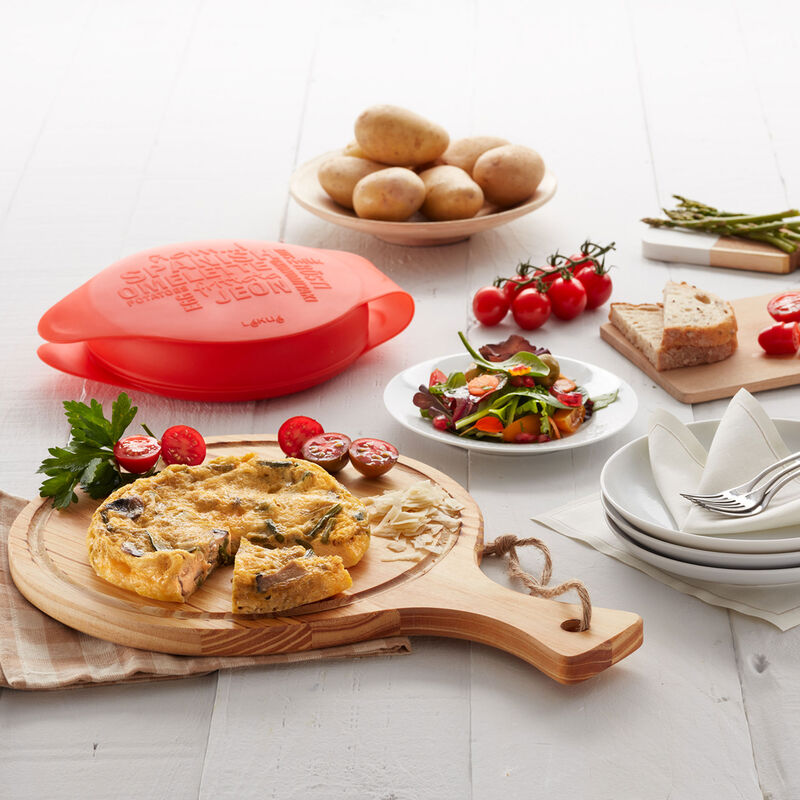 Spansk omelettform för mikrovågsugn, röd