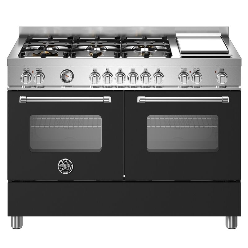 MAS126G2ENET Master Gasskomfyr med dobbelovn 120 cm, Matt Svart