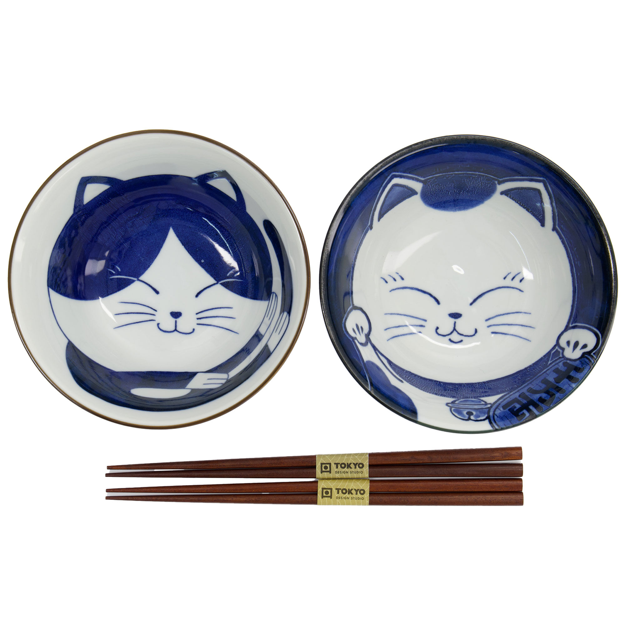 Tokyo Design Studio Kawaii Cat Gavesæt, skåle og spisepinde