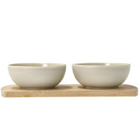 Villa Collection Shoku bambutarjotin kahdella kulholla 28,5x13 cm, soft beige