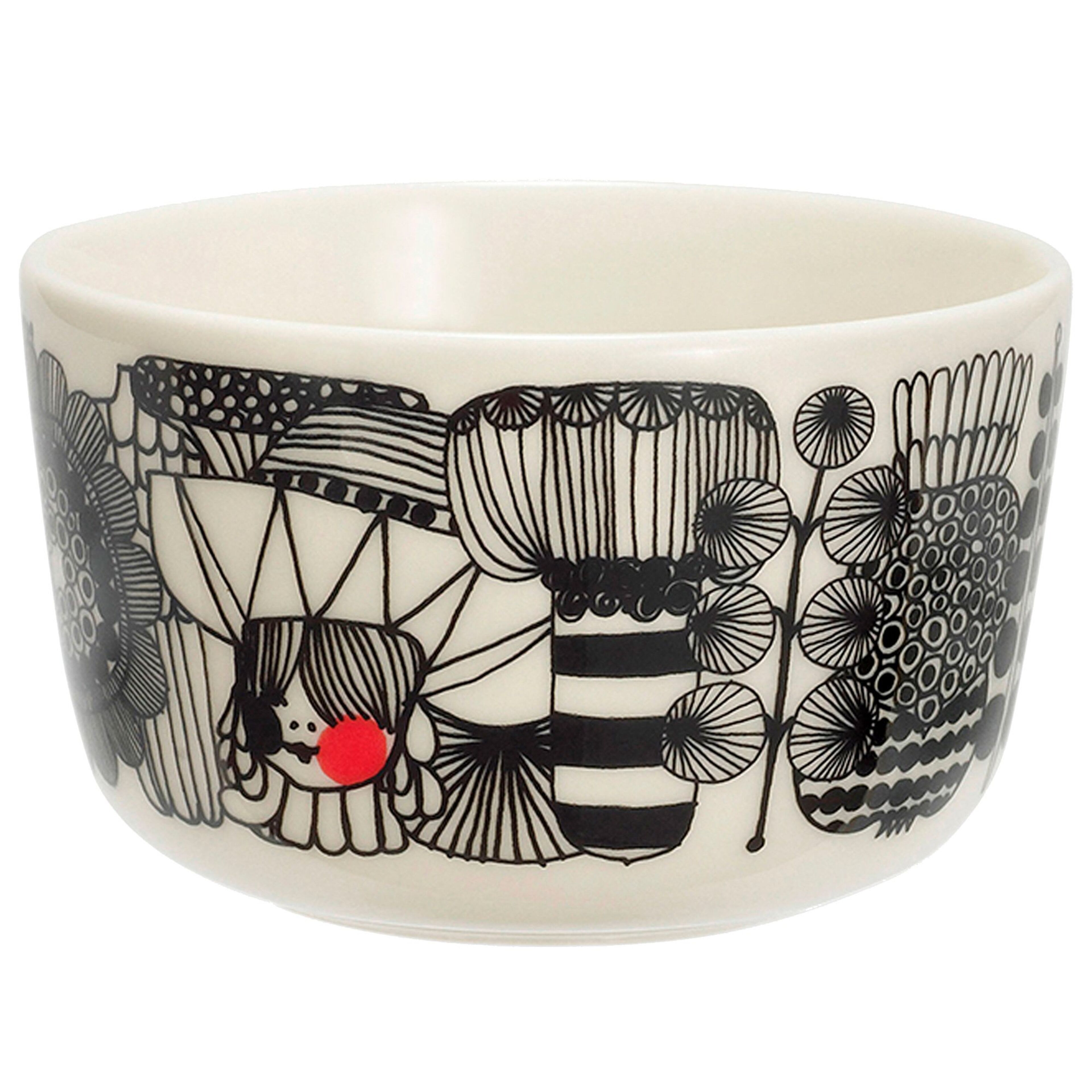 Siirtolapuutarha skål, 2,5 dl, vit/svart