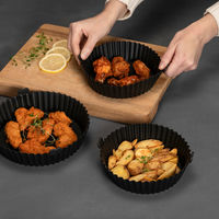 Silikonform till airfryer 18,5x14,5 cm, svart