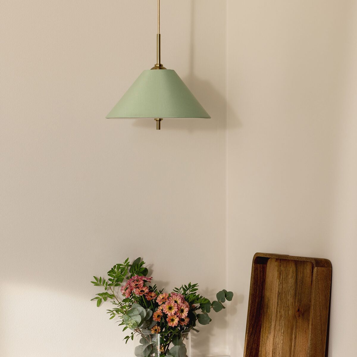Iris pendellampe 25 cm, grønn
