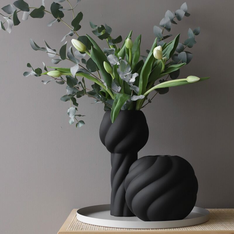 Twist Pillar vase 34 cm, svart