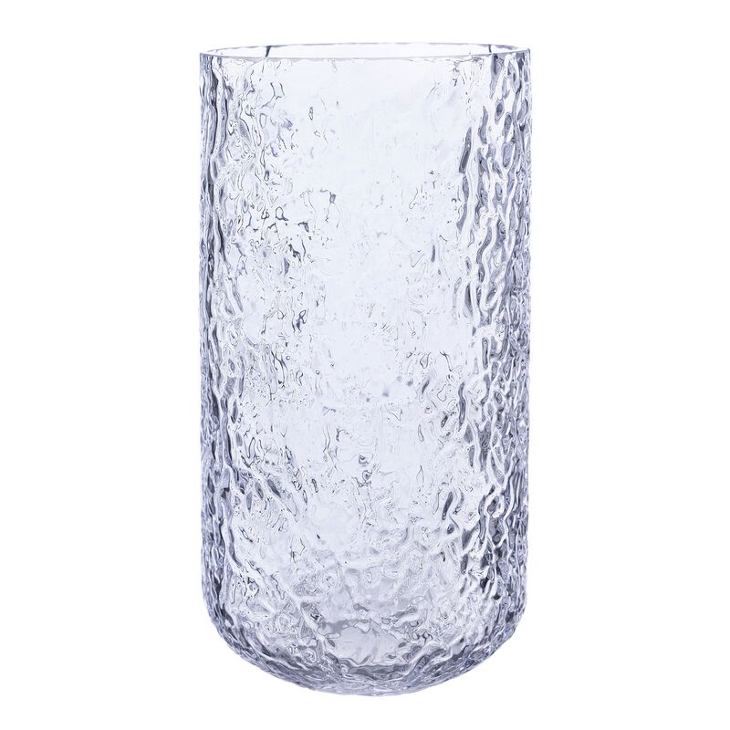 Glasvase 25 cm, mønstret glas