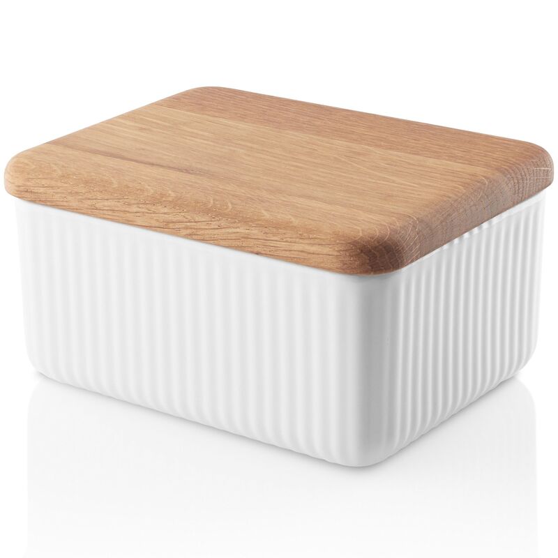 Legio Nova smørboks med lokk, hvit