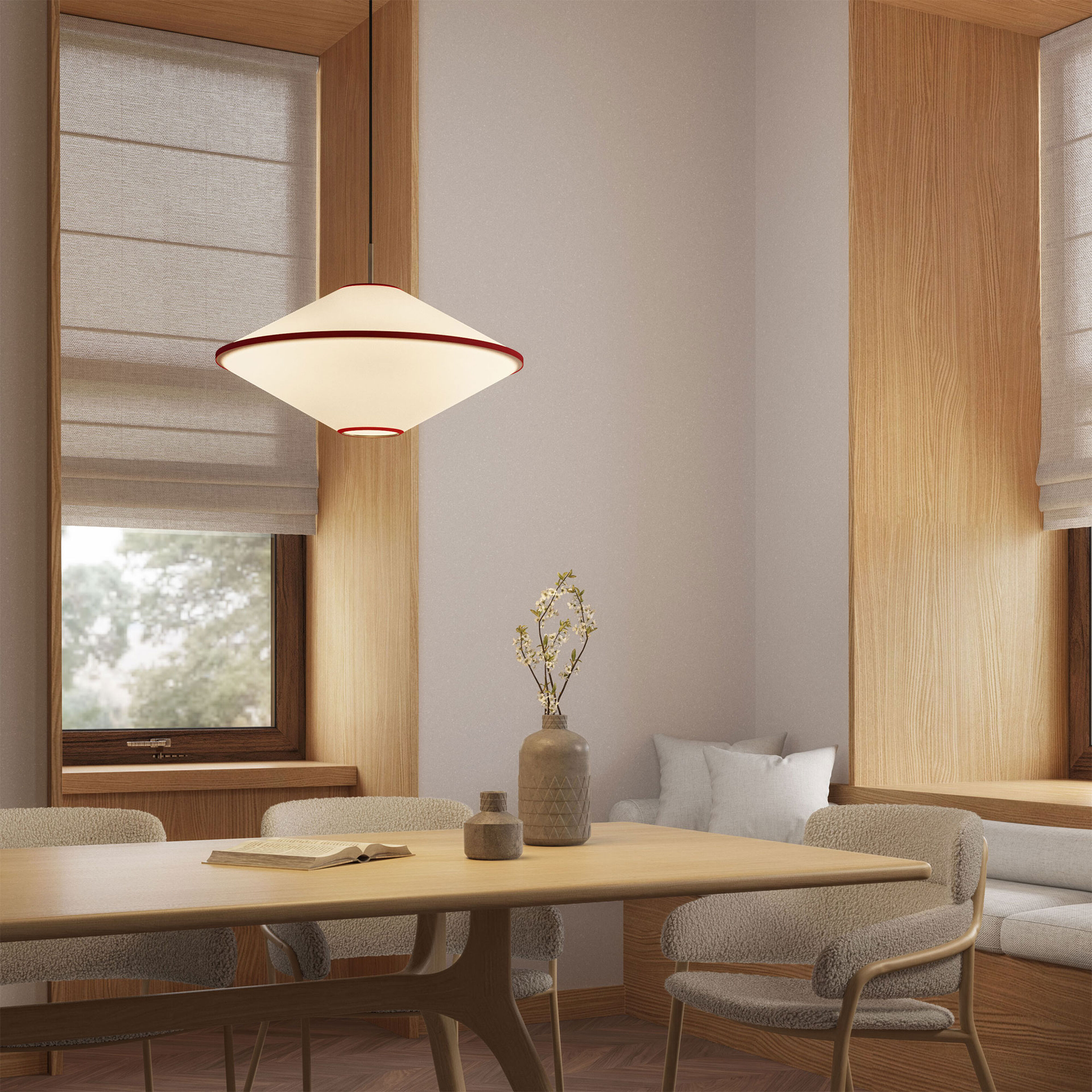 Edgeform Tafta riippuvalaisin 52 cm, punainen/offwhite.