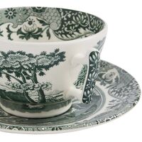 Heritage Green Italian tekopp med fat 20 cl, grønn/hvit