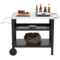 Vogn til stekebord med 4 brennere