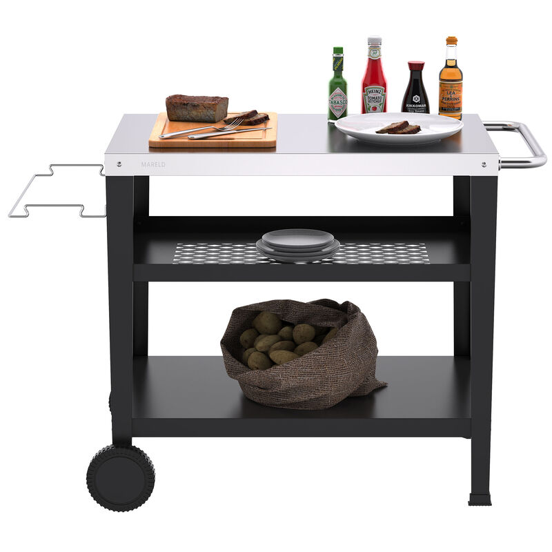 Vogn til stegebord med 4 brændere