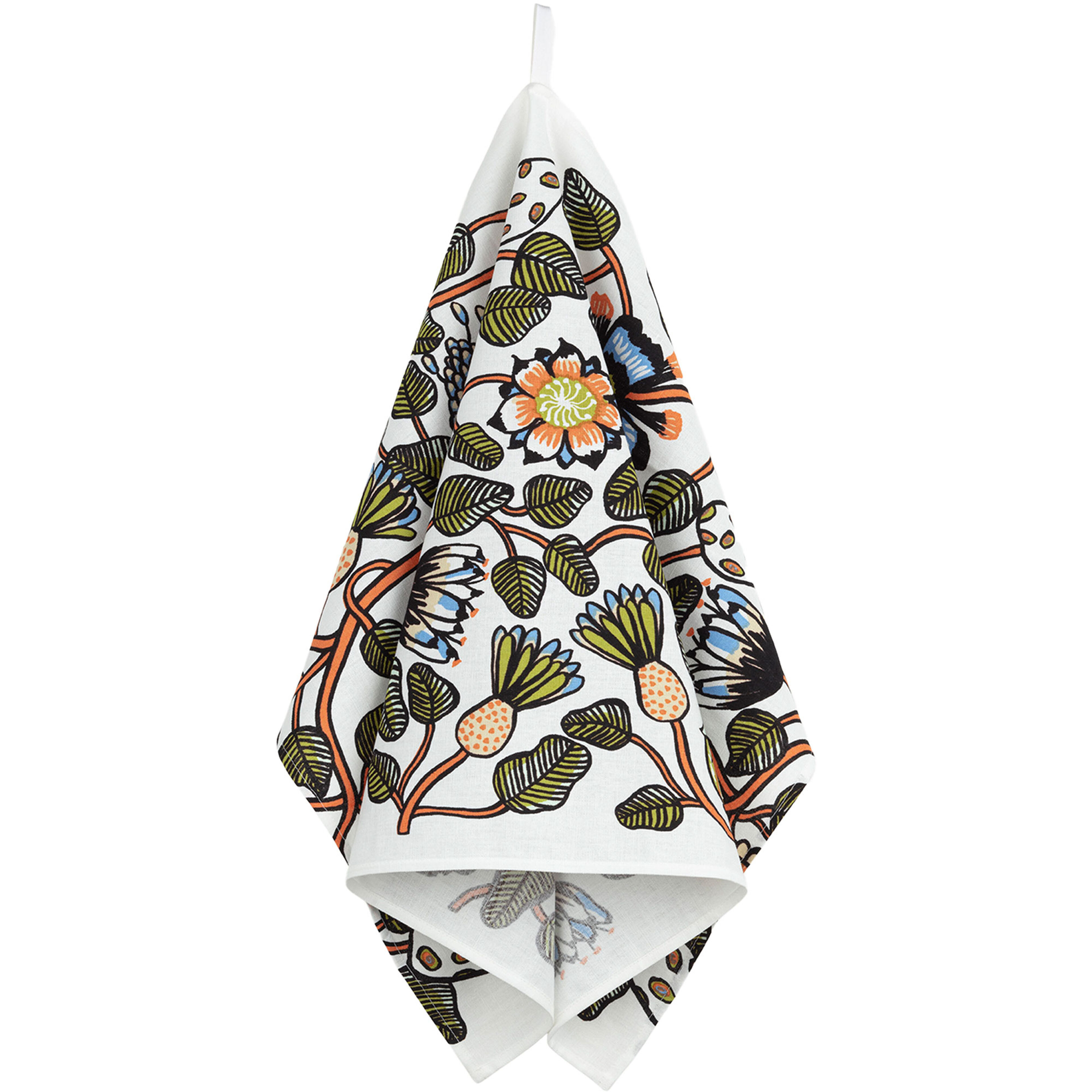 Marimekko Tiara kjøkkenhåndkle 47x70 cm, sand/grønn/oransje