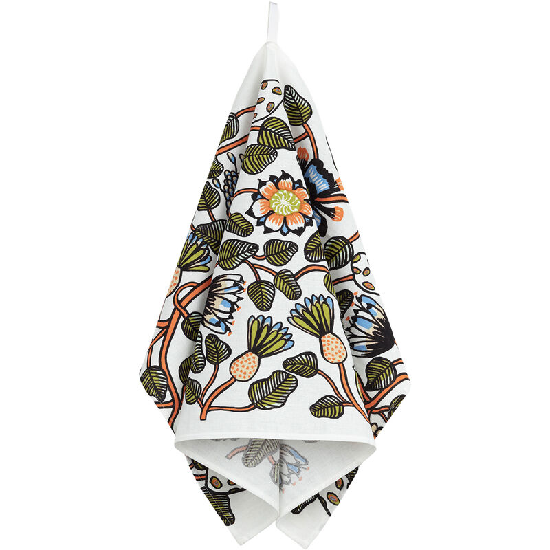 Marimekko Tiara kjøkkenhåndkle 47x70 cm, sand/grønn/oransje