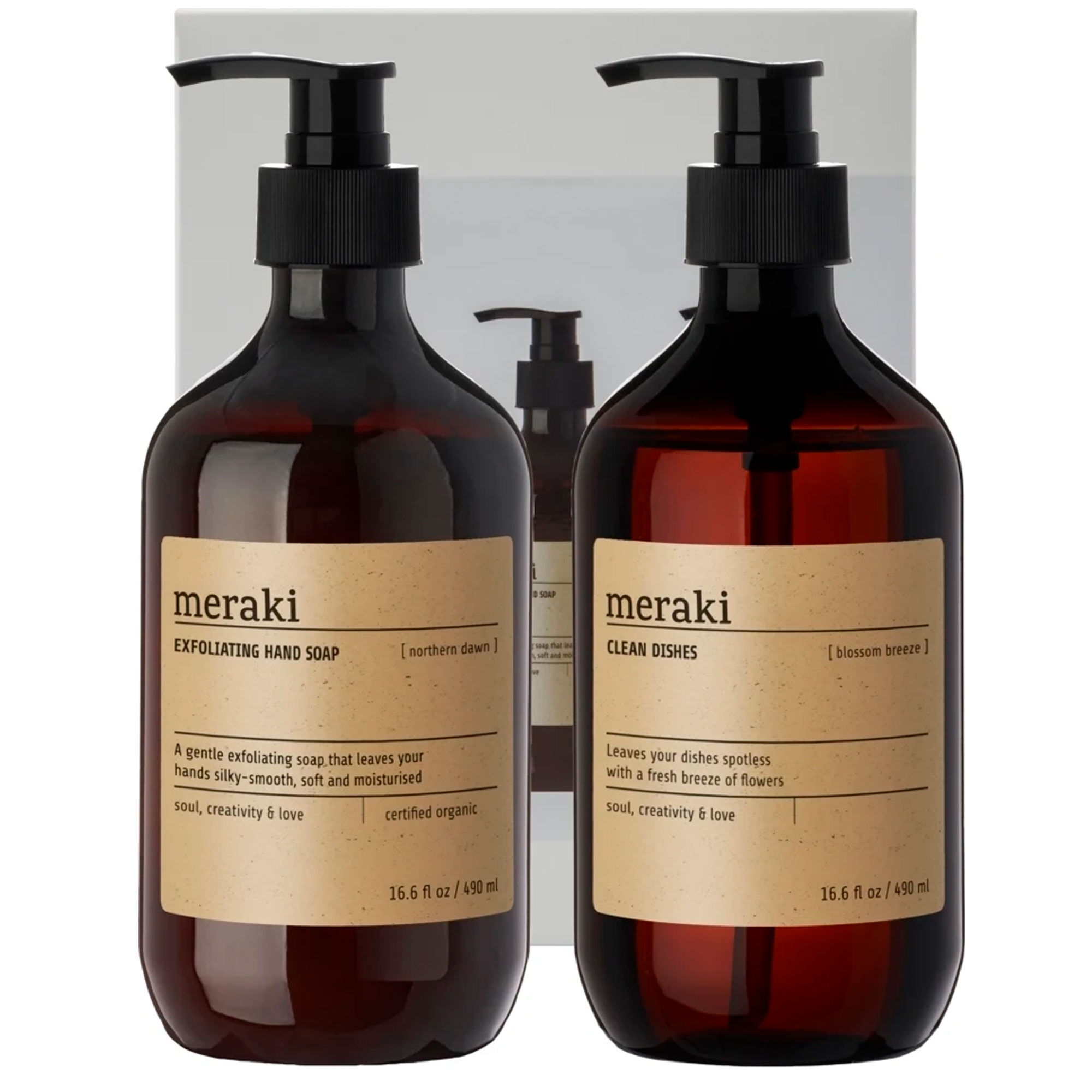Meraki Kitchen Essentials Oppvaskmiddel & Håndsåpe 980 ml, gaveeske
