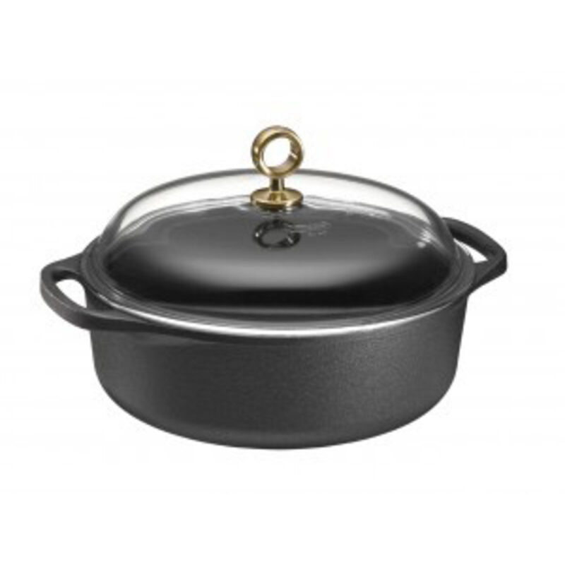 Järnhälsa Gryta 3 liter Med Glaslockoch Mässingsknopp