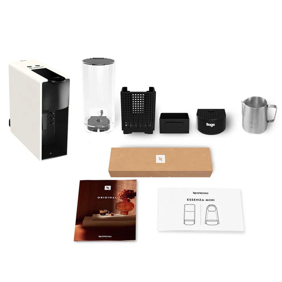 Nespresso by Sage SEC 220 Essenza Mini kapselmaskine, hvid