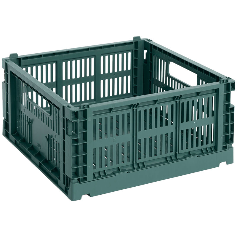 HAY Colour Crate Medium Square förvaringslåda, mörkgrön