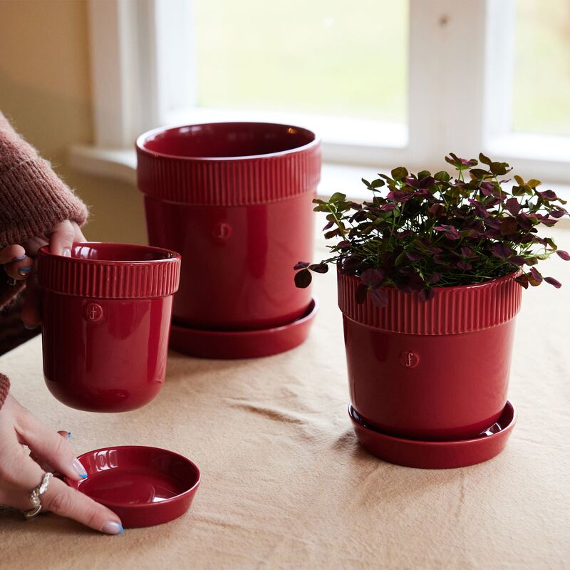 Elise kruka med fat, 14 cm