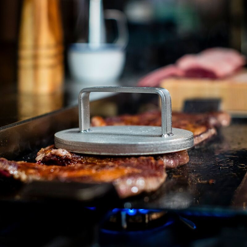 Grillpresse, rustfritt stål