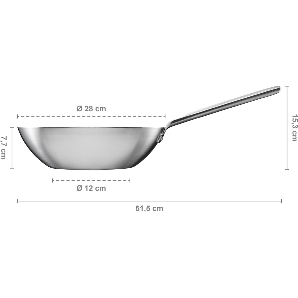 Norden pinnoittamaton wokkipannu 28 cm, ruostumatonta terästä