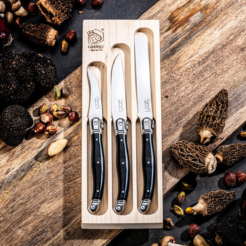 Style de Vie kjøkkenkniver 3 stk, svart