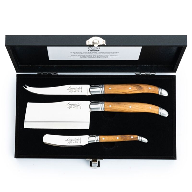 Laguiole Ostknive 3 stk, oliventræ