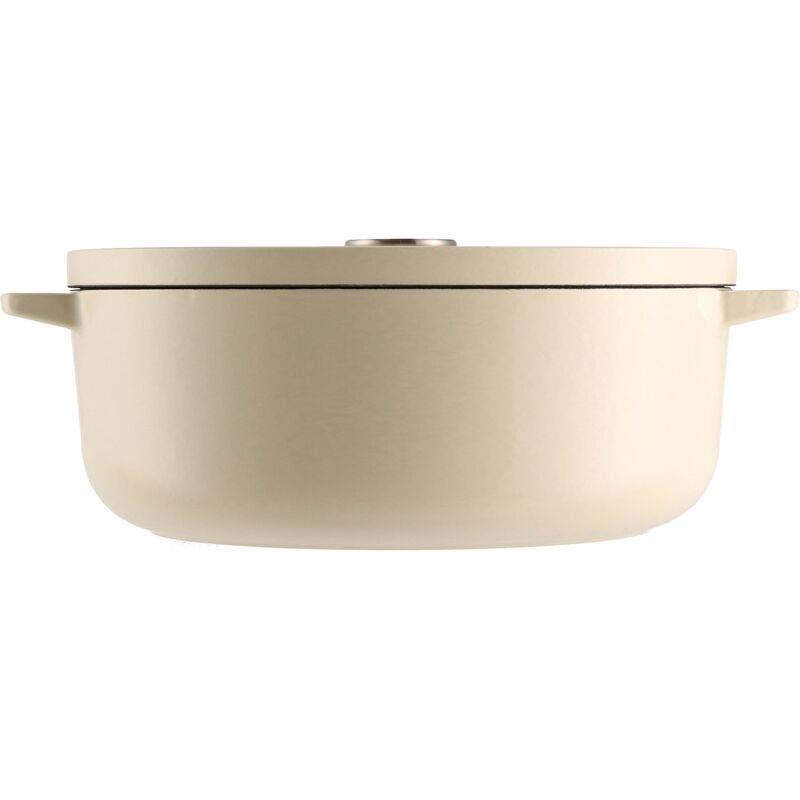 Støbejernsgryde oval 30 cm, 5,6 liter, almond cream
