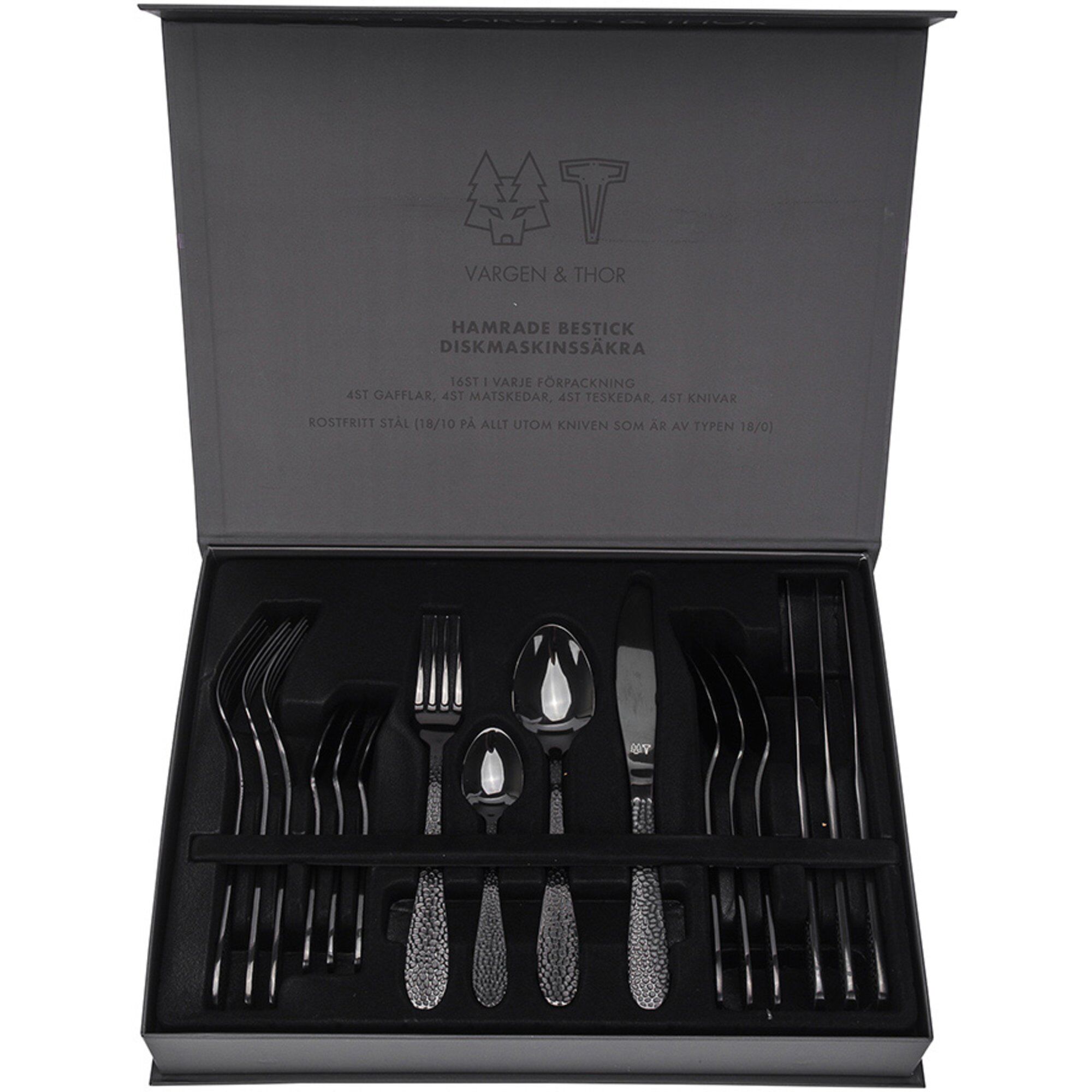 Alternativ bild 1 för Vargen & Thor FROST bestickset 16 delar, onyx/svart
