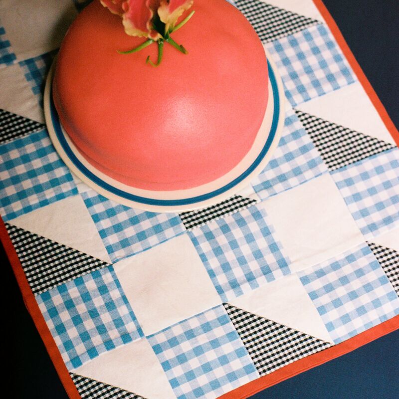 bordstablett, check blue