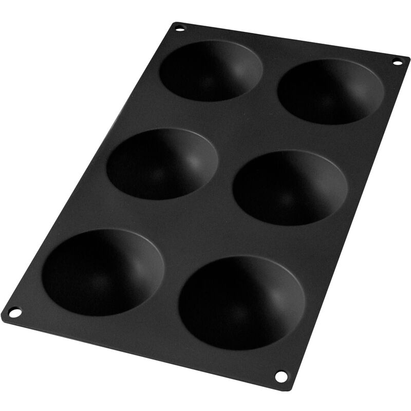6st Semi-sphere silikoneform, sort