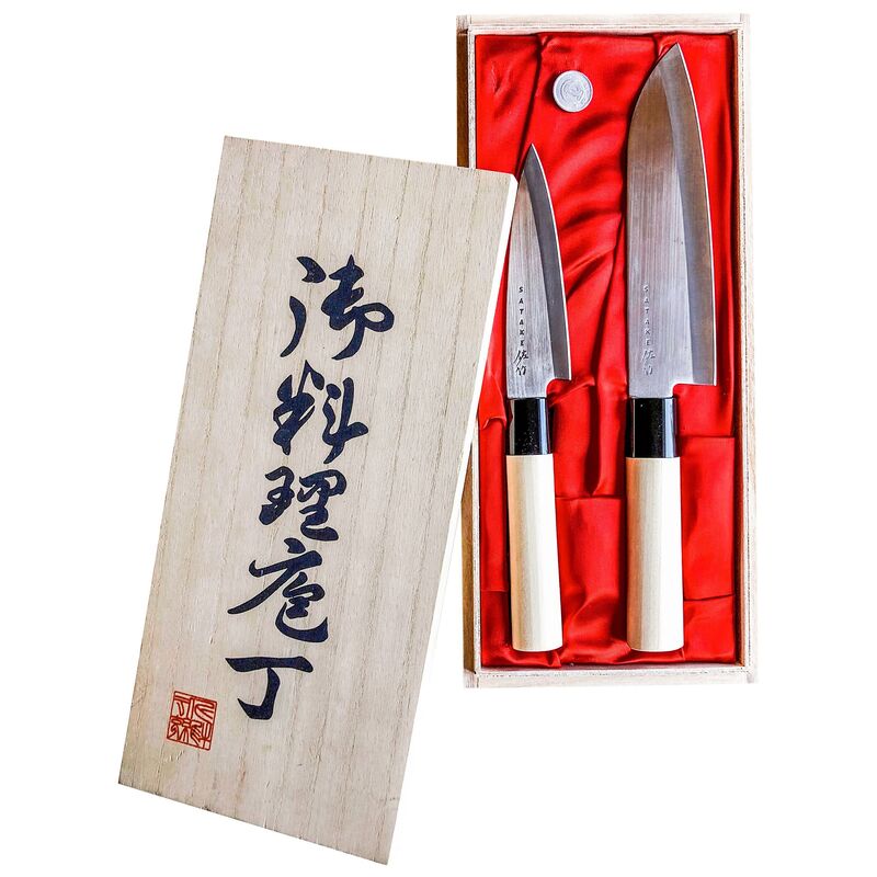 Knivset i Balsabox 2-set Santoku Skalkniv