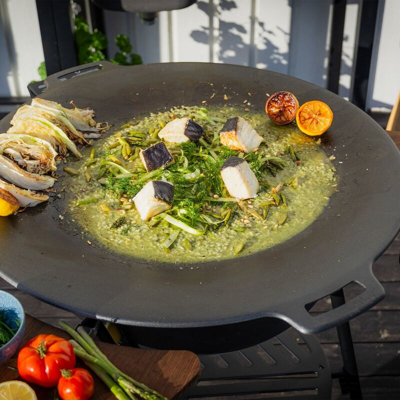 Stegepladesæt med gasbrænder LL Sort 78 cm