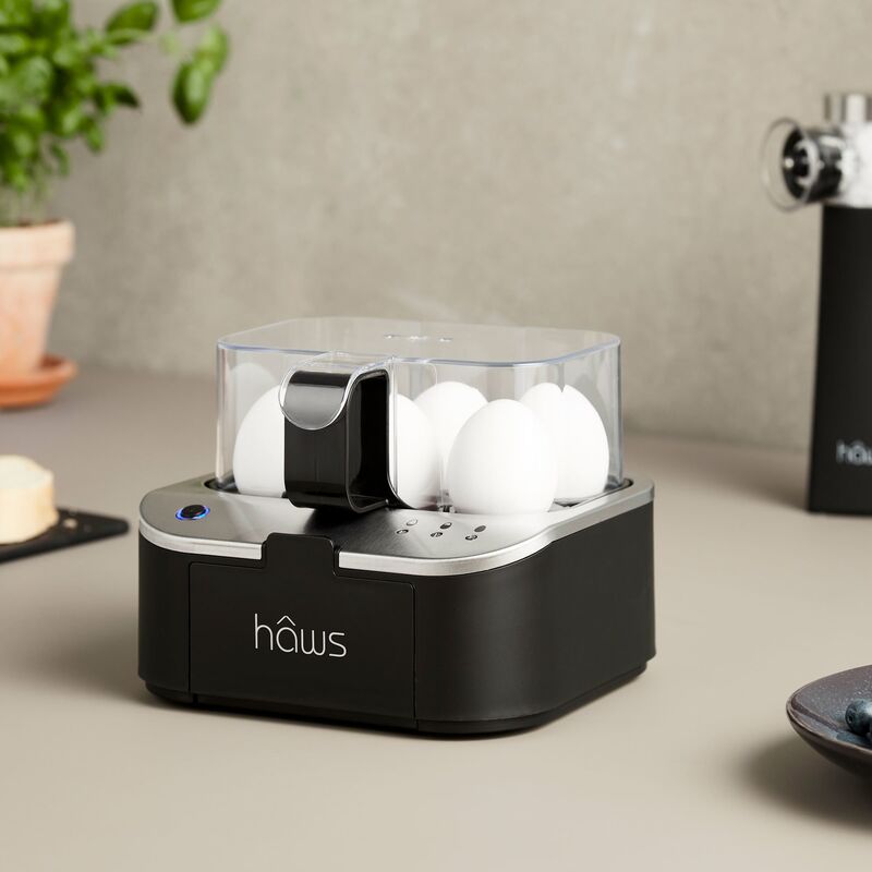 Årø talende æggekoger til 6 æg, sort/sølv