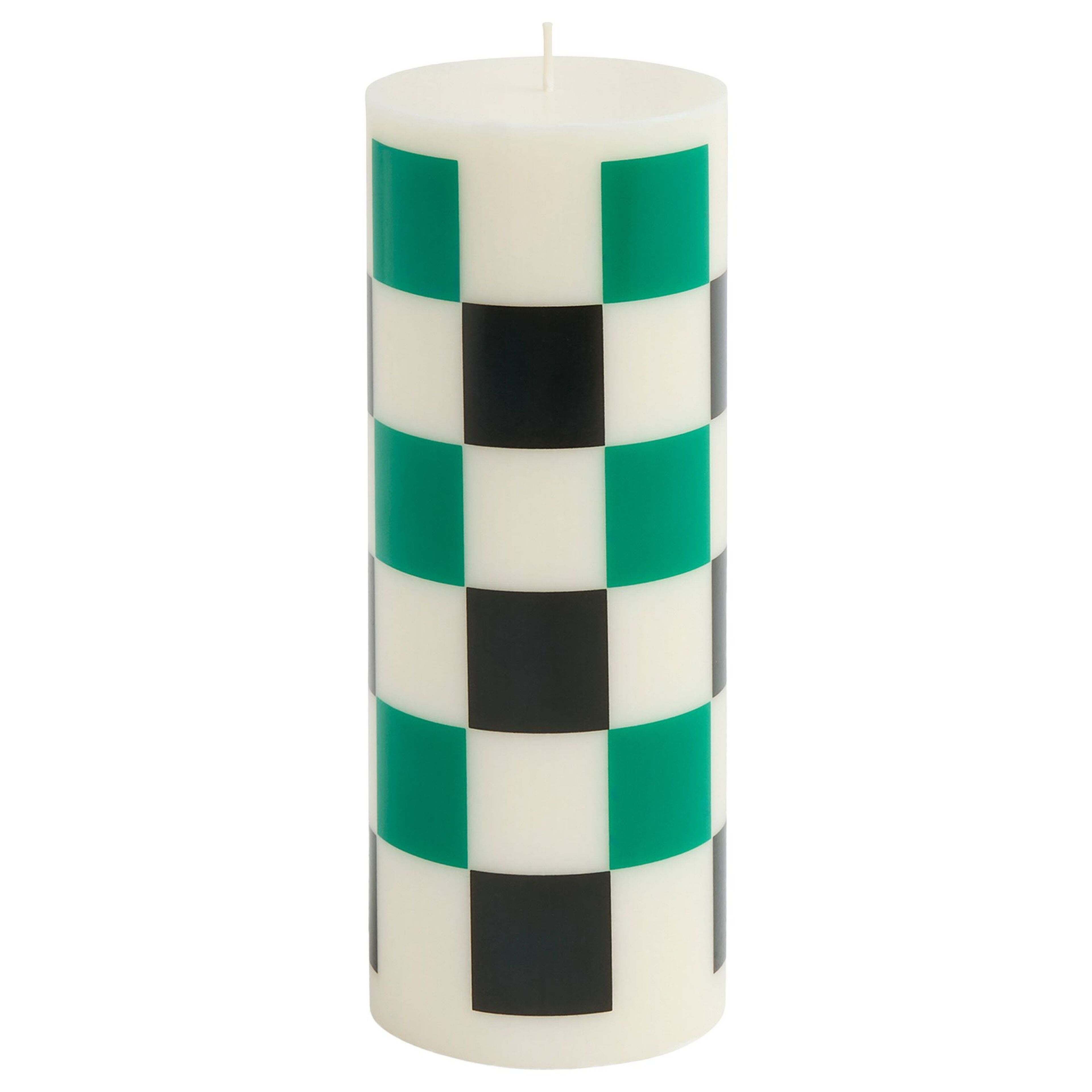 Column ljus medium, white green/black check