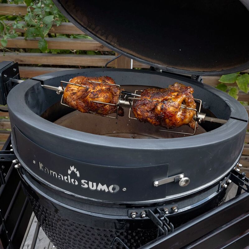 kolgrill, svart + grillmästarens rotisseri och pizzaugn